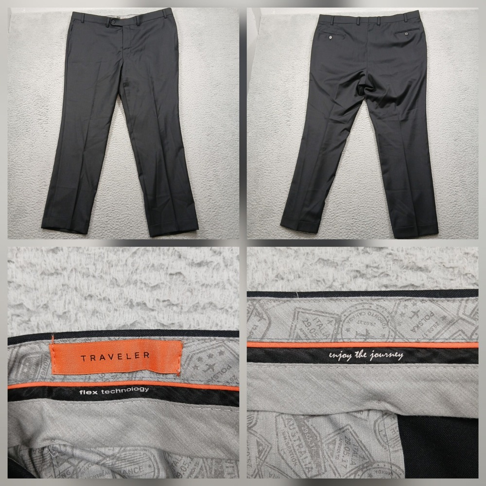 Banana Republic‎ Traveler Pants Men 40x30 Black Flex Technology